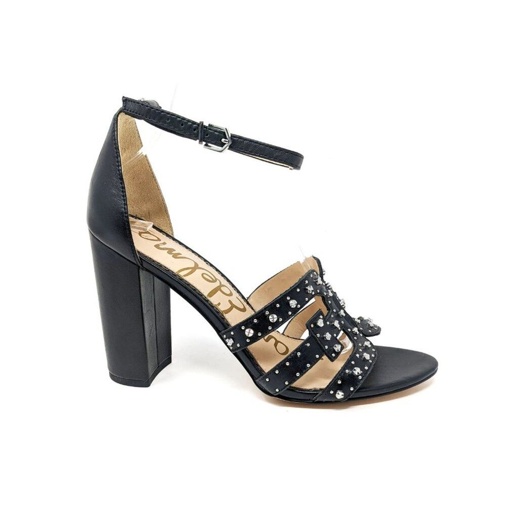 Sam Edelman Shoes Womens 9 Heels Yasha Leather Black Studded Pumps Fairy Grunge - Picture 5 of 10